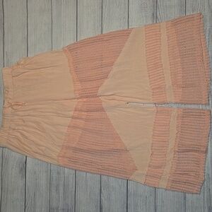 POL Women's Wide-Leg Beach Crochet Pants Pink Size L